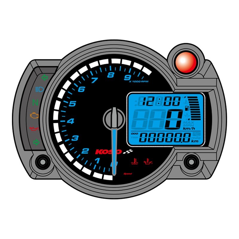 RX2N+ Gp Style (Max. 10 000RPM) Black Accessories KOSO