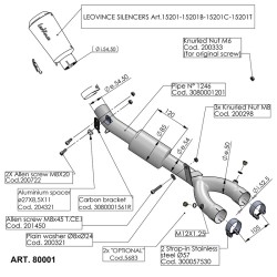Eliminate Catalyst Yamahayzf-R1 15-23 for YAMAHA YZF-R1 15- Manifolds and Fittings LEOVINCE