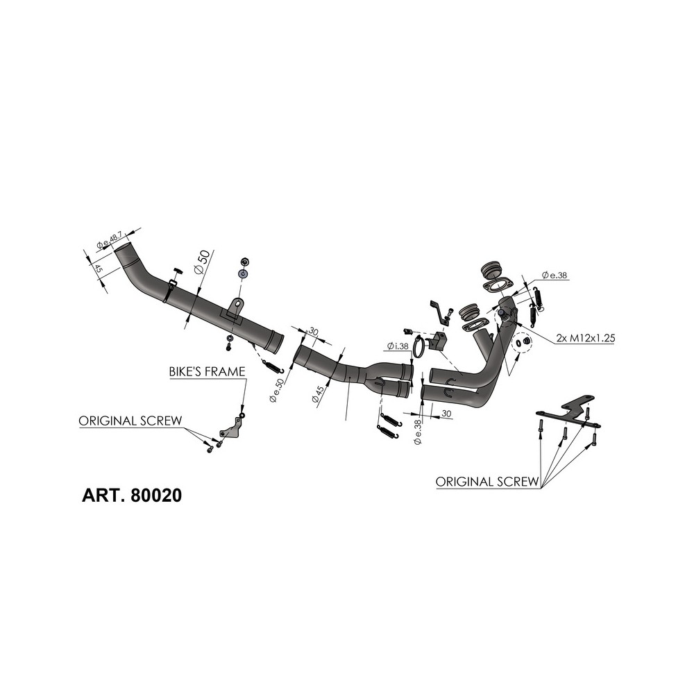 Exhaust Pipes Racing INOXCRF1100L Africa Twin 20- for HONDA CRF1100L Africa Twin 20- Manifolds and Fittings LEOVINCE