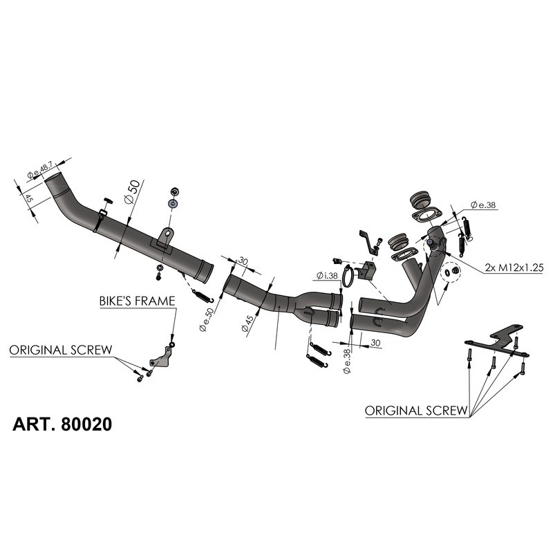 Exhaust Pipes Racing INOXCRF1100L Africa Twin 20- for HONDA CRF1100L Africa Twin 20- Manifolds and Fittings LEOVINCE
