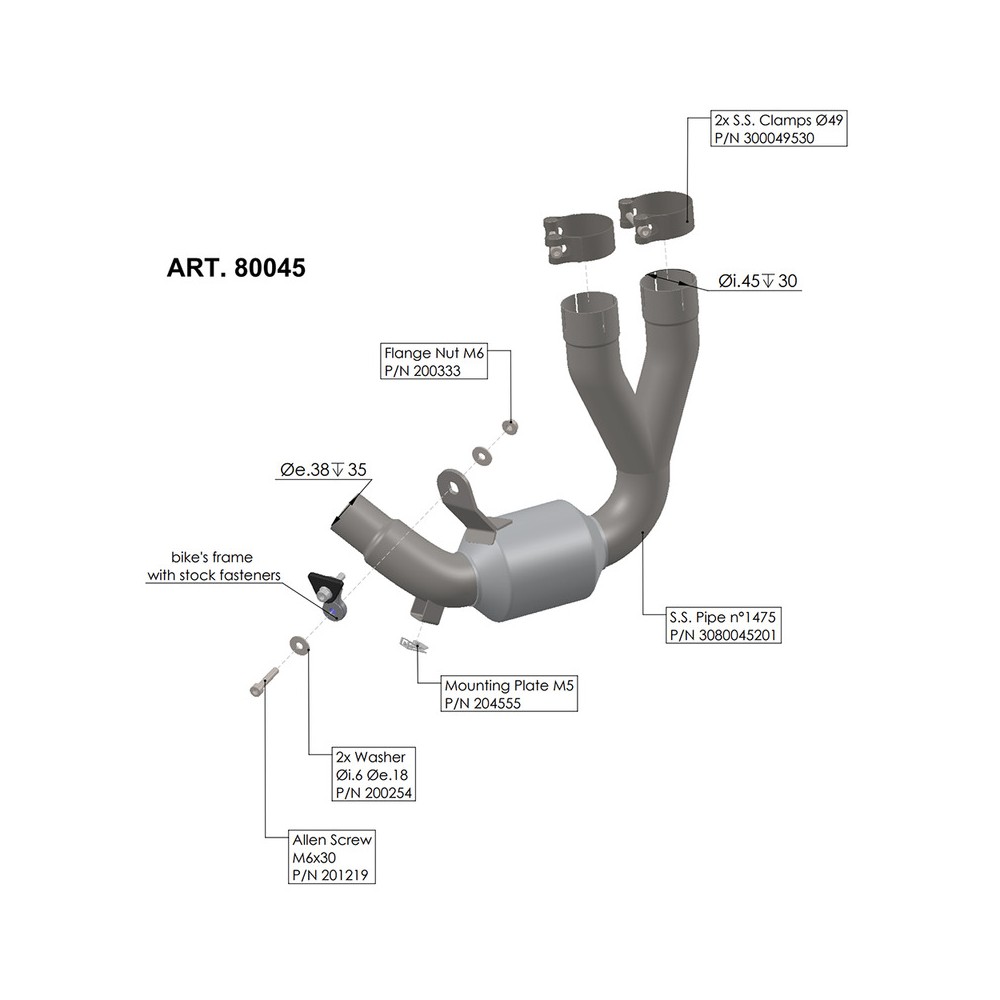 Raccordo Elimina Cat.Ducati Scrambler 800 23- per DUCATI Scrambler Icon/Full Throttle/Nightshift 800 23- Collettori e raccordi LEOVINCE