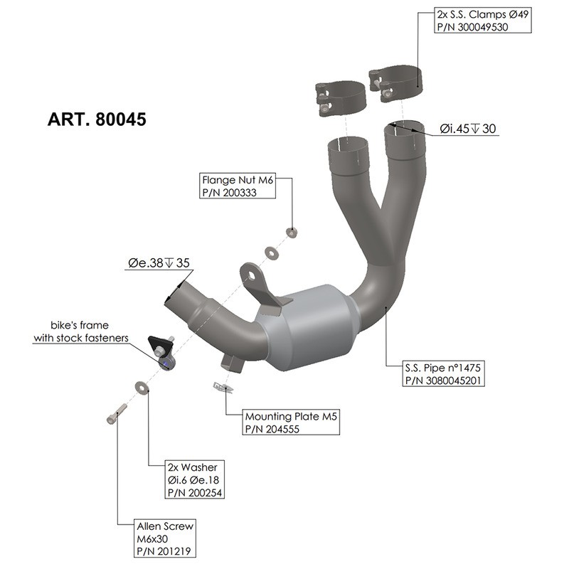 Eliminate Catalystducati Scrambler 800 23- for DUCATI Scrambler Icon/Full Throttle/Nightshift 800 23- Manifolds and Fittings LEOVINCE