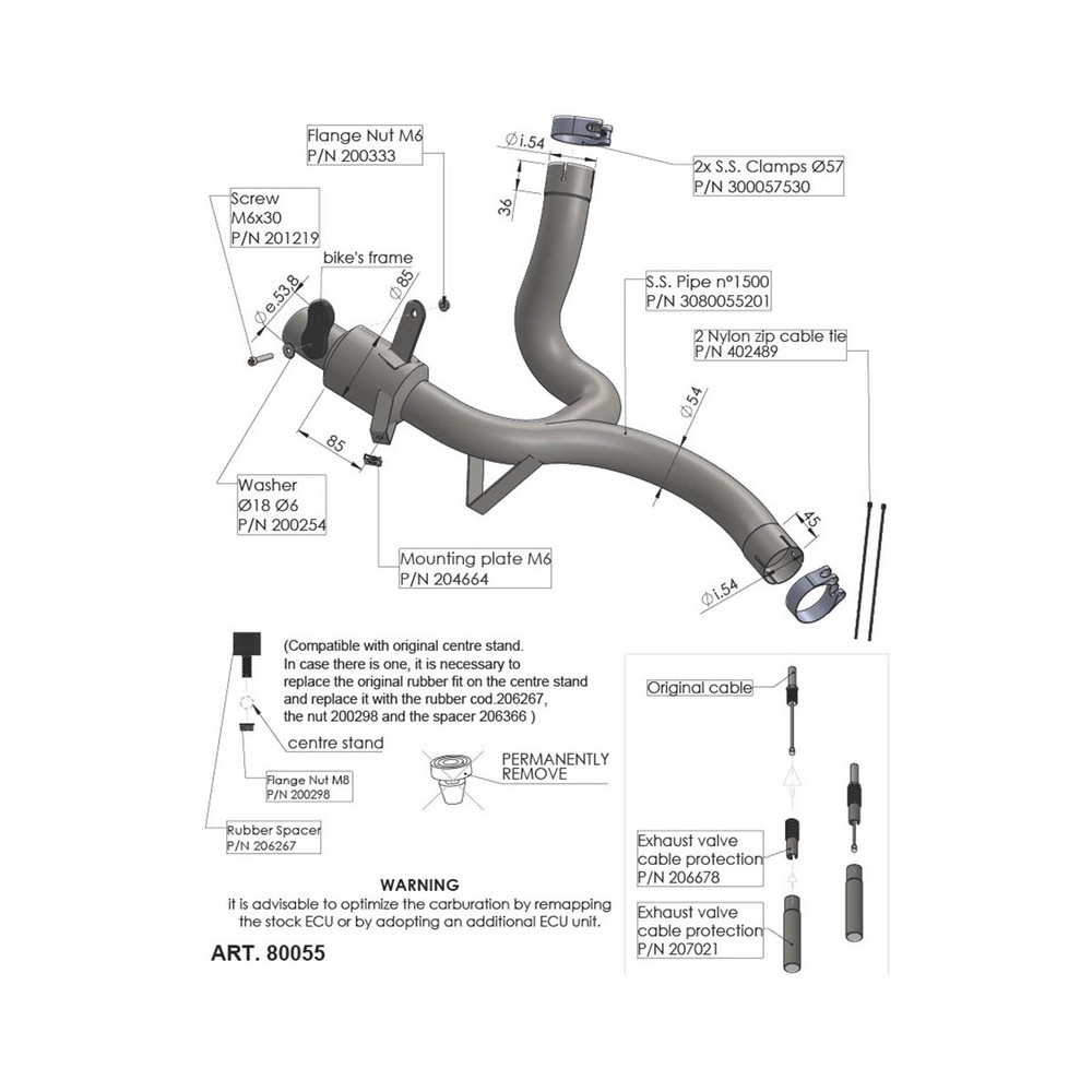 Eliminate Catalyst Ducatimultistrada V2 21- for DUCATI Multistrada V2 21- Manifolds and Fittings LEOVINCE