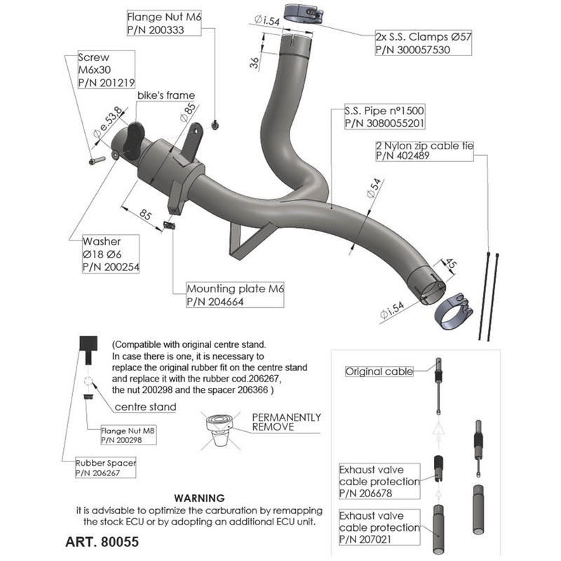 Eliminate Catalyst Ducatimultistrada V2 21- for DUCATI Multistrada V2 21- Manifolds and Fittings LEOVINCE