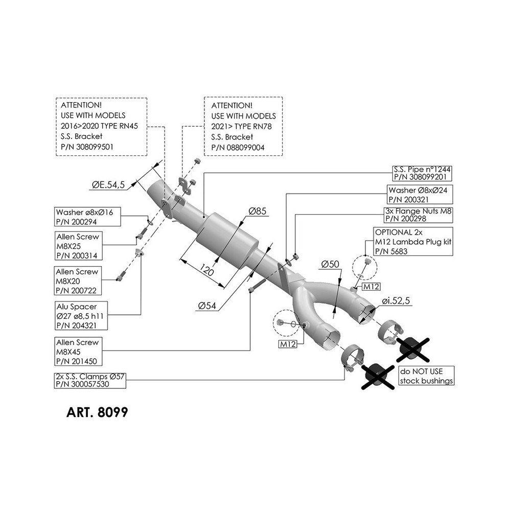 Eliminate Catalyst Yamahamt-10 16- for YAMAHA MT-10 16- Manifolds and Fittings LEOVINCE
