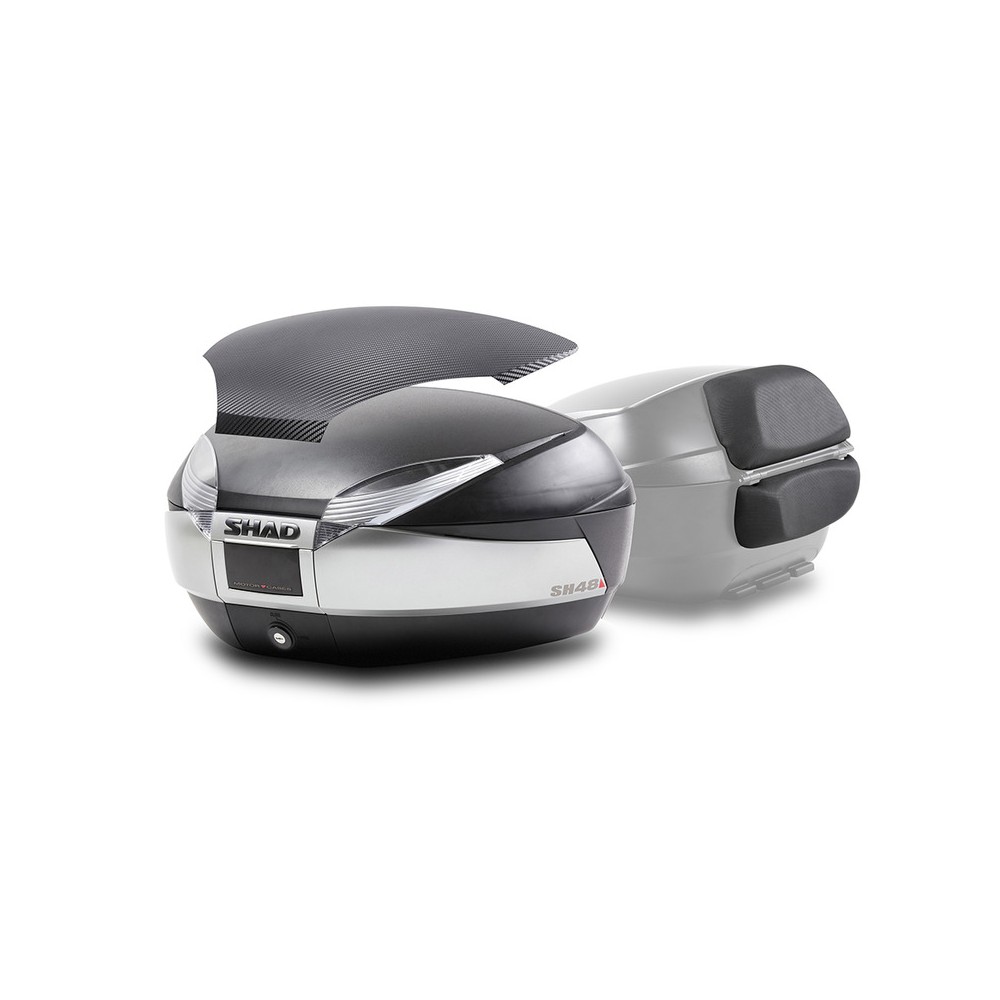 Bauletto Shad SH48 Titanio Concover Carbon + Poggia Schiena Bauletti SHAD