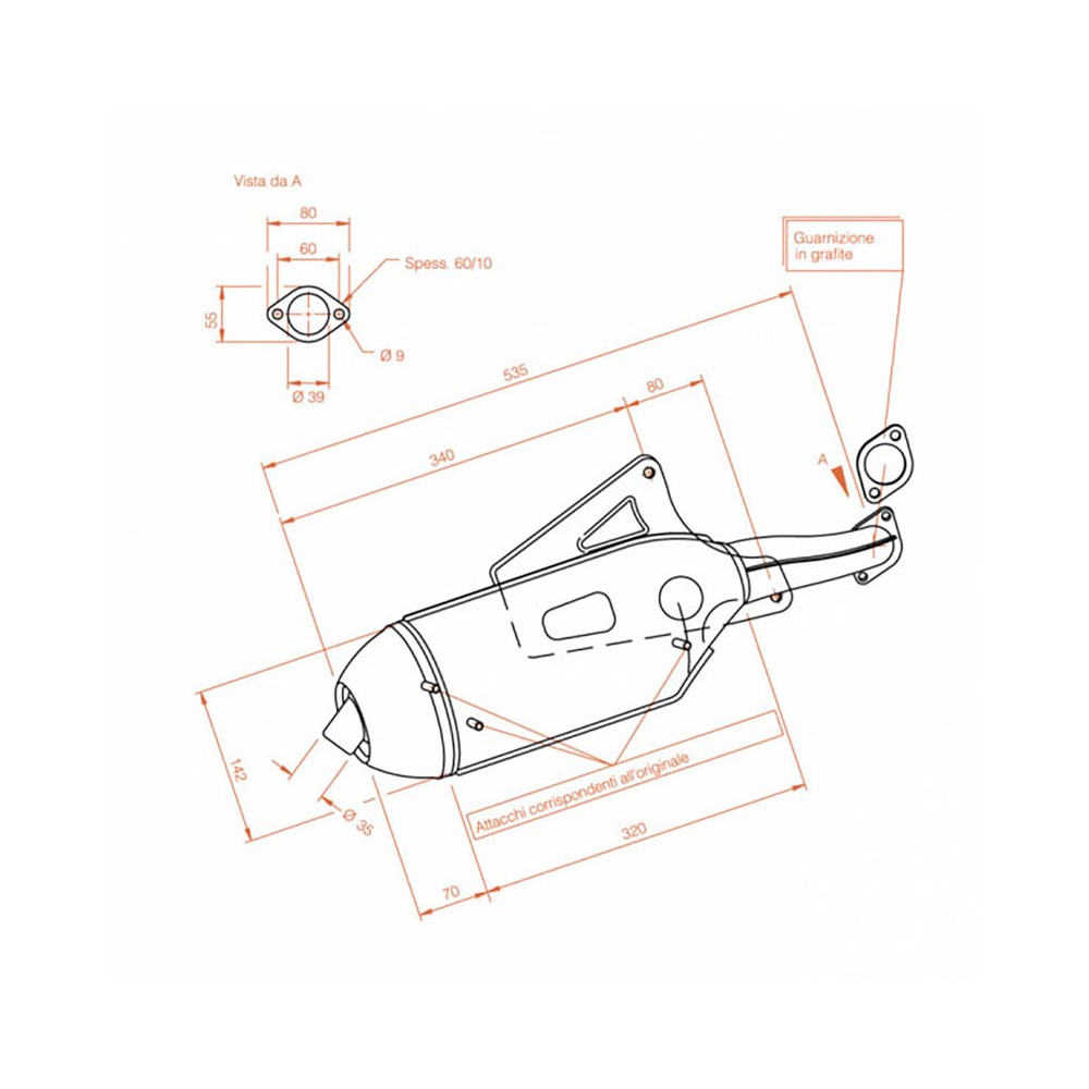 Marmitta Sitopluspiaggio Skipper 125/150 93-98 per PIAGGIO Skipper 125/150 2T 93-98 e altri modelli Scarichi e Marmitte SITO