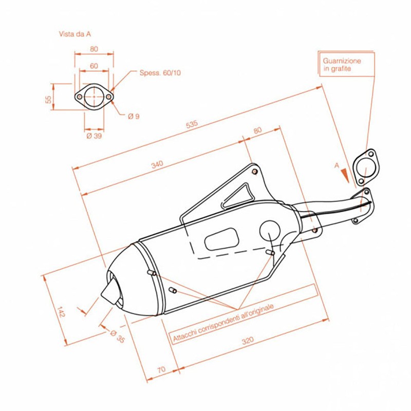 Exhaust Sitopluspiaggio Skipper 125/150 93-98 for PIAGGIO Skipper 125/150 2T 93-98 and other model Exhausts and Mufflers SITO