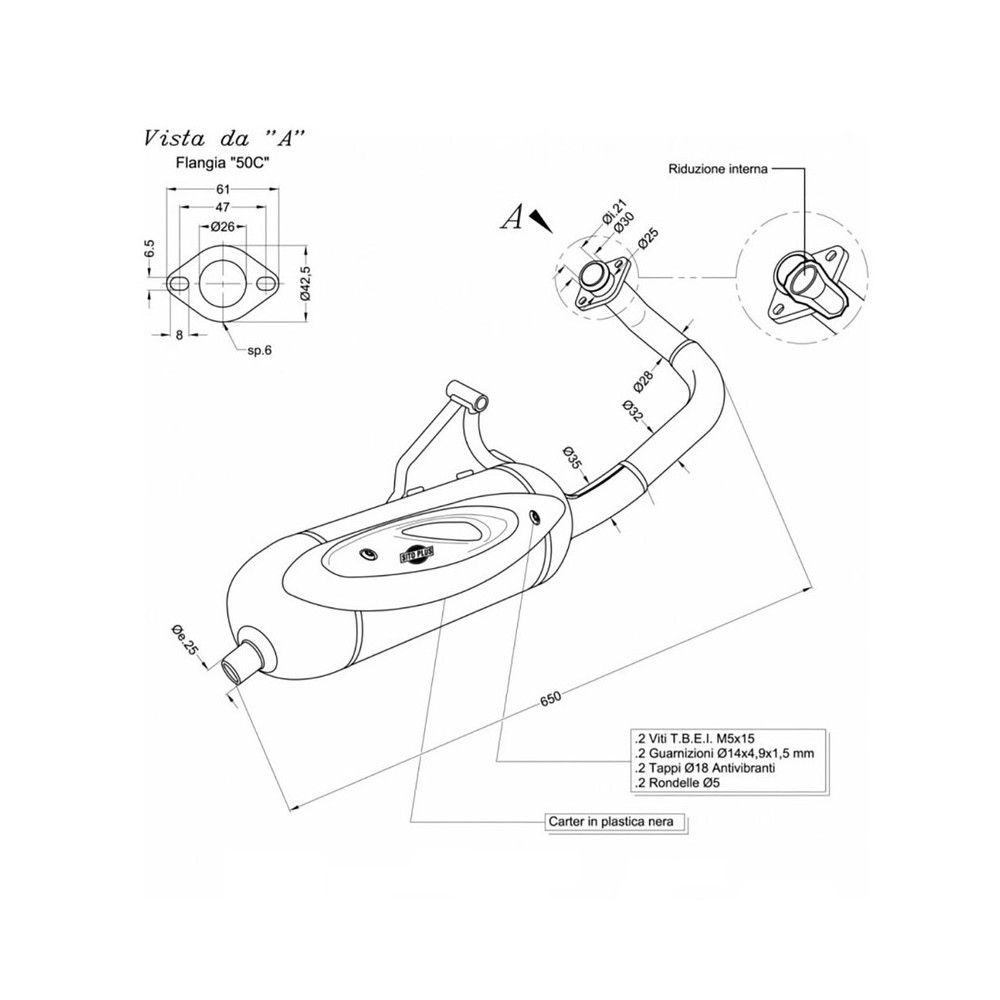 Exhaust Sitoplusaprilia Sr 50 Motard 12-17 for APRILIA SR 50 Motard 2T 12-17 and other model Exhausts and Mufflers SITO