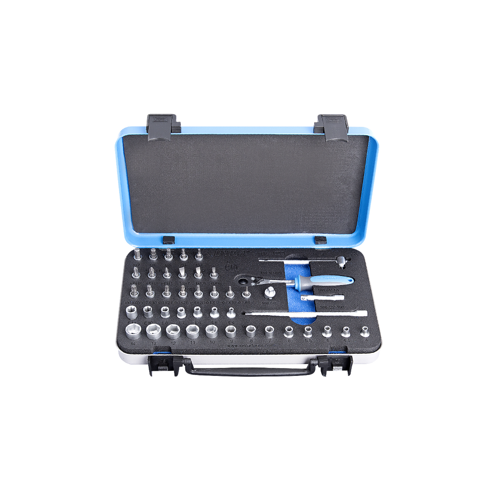 Socket Set 1/4 In Metal Box - 188B Tools and Equipment Unior