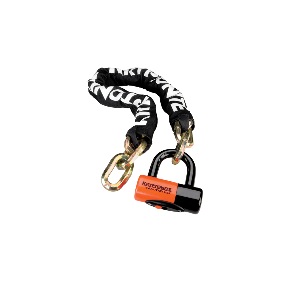 Chain New York And Lock Evolution Series 4 - 100 Cm, Black Orange Locks and Chains Kryptonite