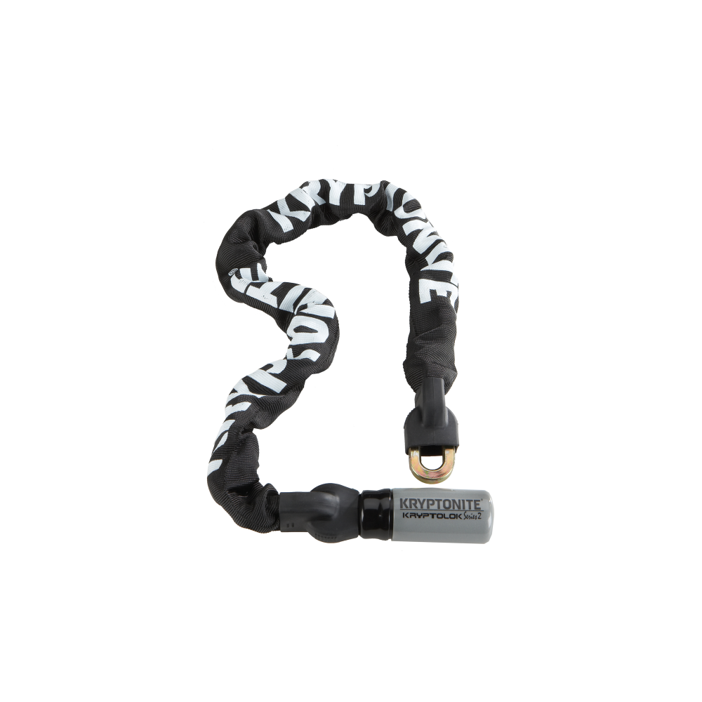 Integrated Chain Lock Kryptolok Series 2 - 150 Cm, Black Silver Locks and Chains Kryptonite