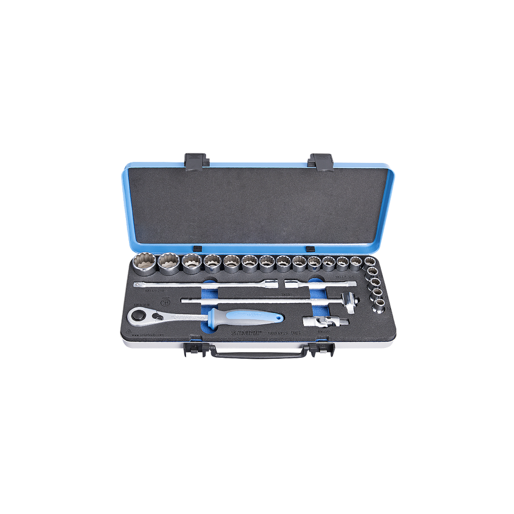 Socket Set 1/2 In Metal Box - 190BI12P23 Tools and Equipment Unior