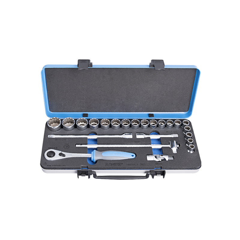Socket Set 1/2 In Metal Box - 190BI12P23 Tools and Equipment Unior