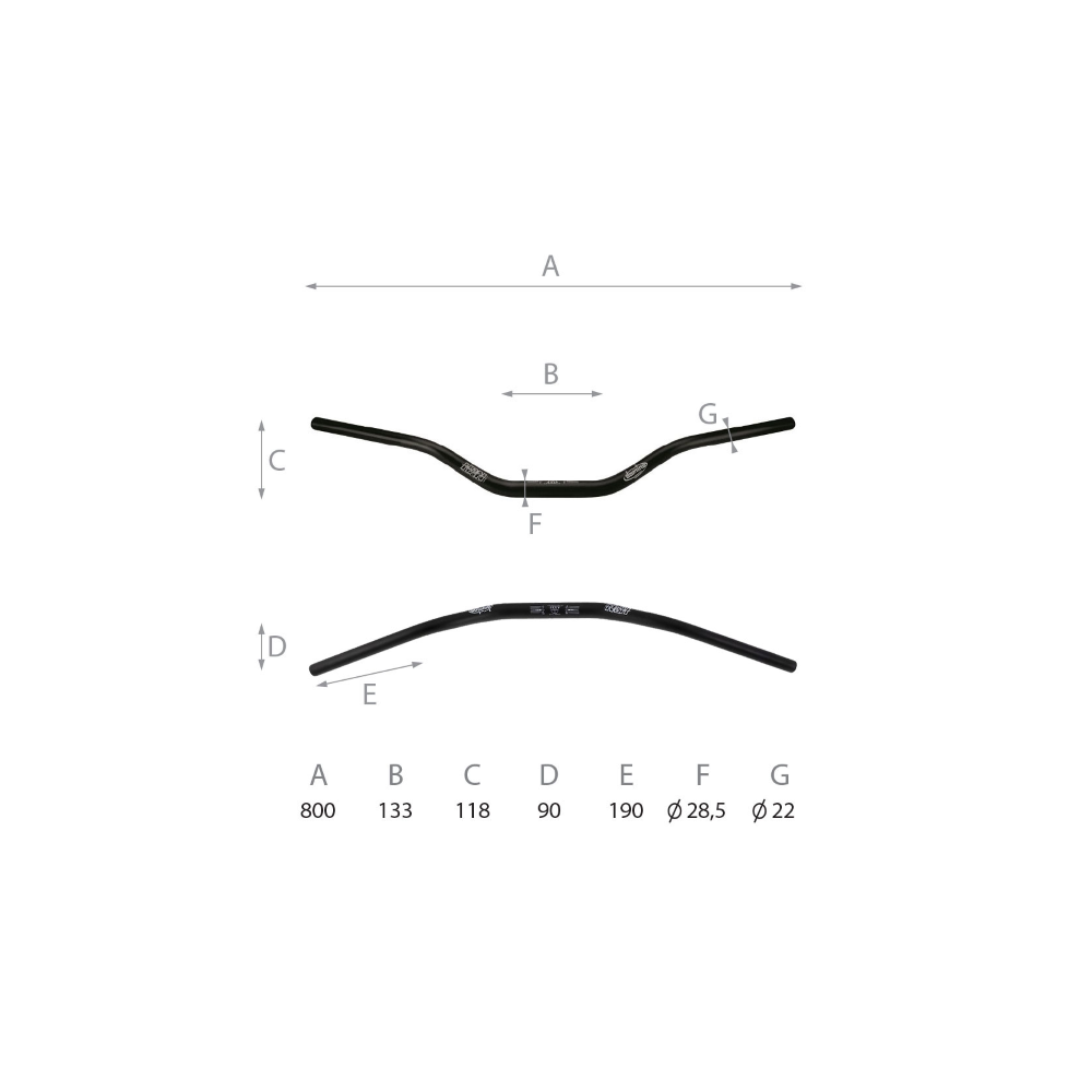 Manubrio Stradale Domino L - 800mm Manubri Domino