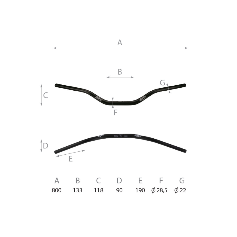 Manubrio Stradale Domino L - 800mm Manubri Domino