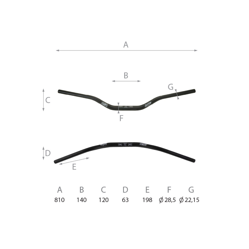 Manubrio Off-Road Domino L - 810mm Manubri Domino