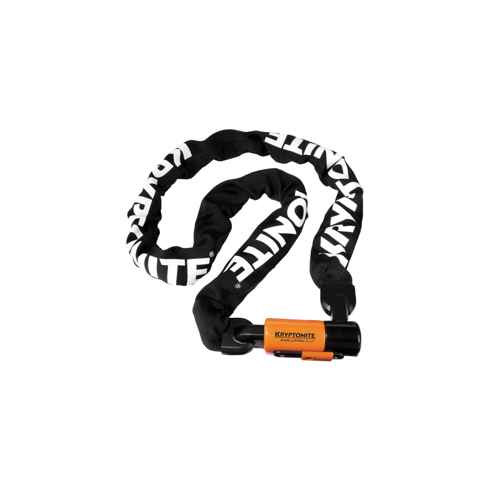 Lucchetto Catena Integrata Evolution Series 4 - 160 Cm, Nero Arancio Lucchetti e Catene Kryptonite