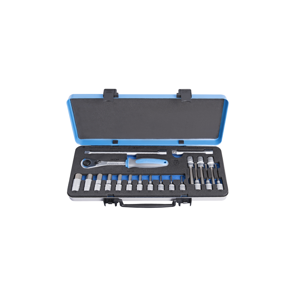 Socket Set 1/2 In Metal Box - 190BIHX1P20 Tools and Equipment Unior