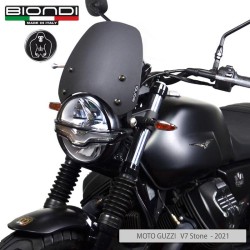 Windshield Guzzi V7 Iii 18-20NERO Satinato for MOTO GUZZI V7 III 17-20 and other model Windshields and Fairings BIONDI