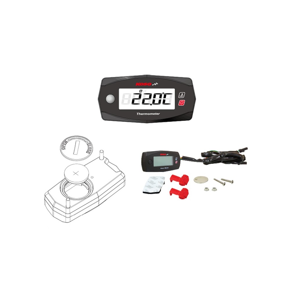 Indicatore Temperatura MINI4A Batteria - Doppio Sensore Accessori KOSO
