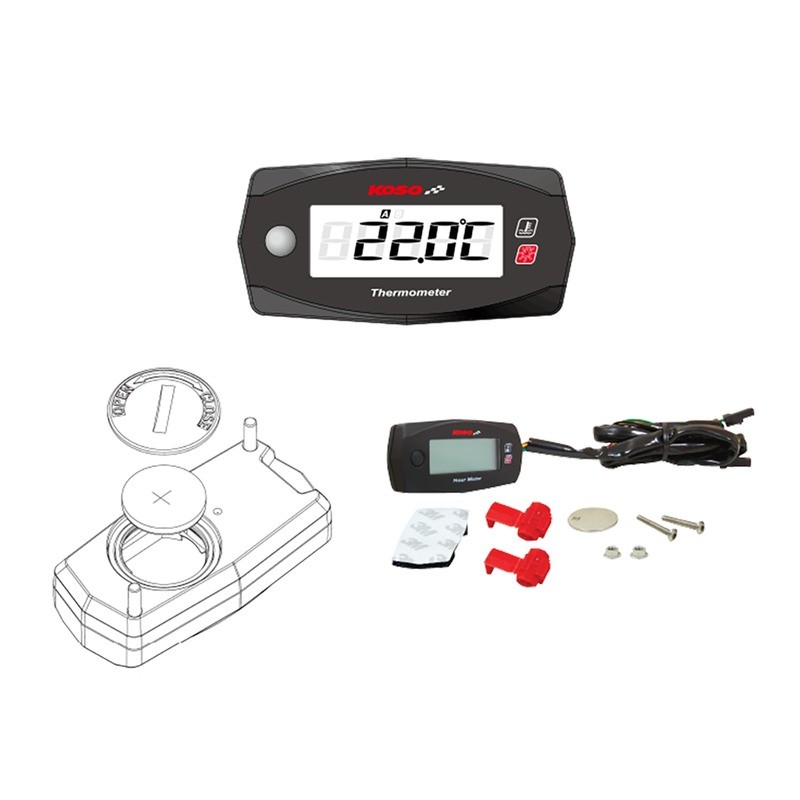 Dual Thermometer Mini 4 (Battery) Up To 250 Degrees C Accessories KOSO