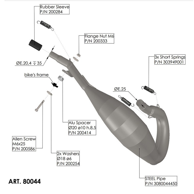 Exhaust Pipes X-Fight Shercose/Sm-R/Rs 50 21- for SHERCO SE/SM-R/RS 50 21- Manifolds and Fittings LEOVINCE