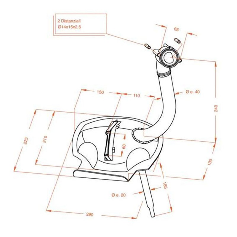 Marmitta Sitopiaggio Ape 601 per PIAGGIO Ape 6 01 Scarichi e Marmitte SITO