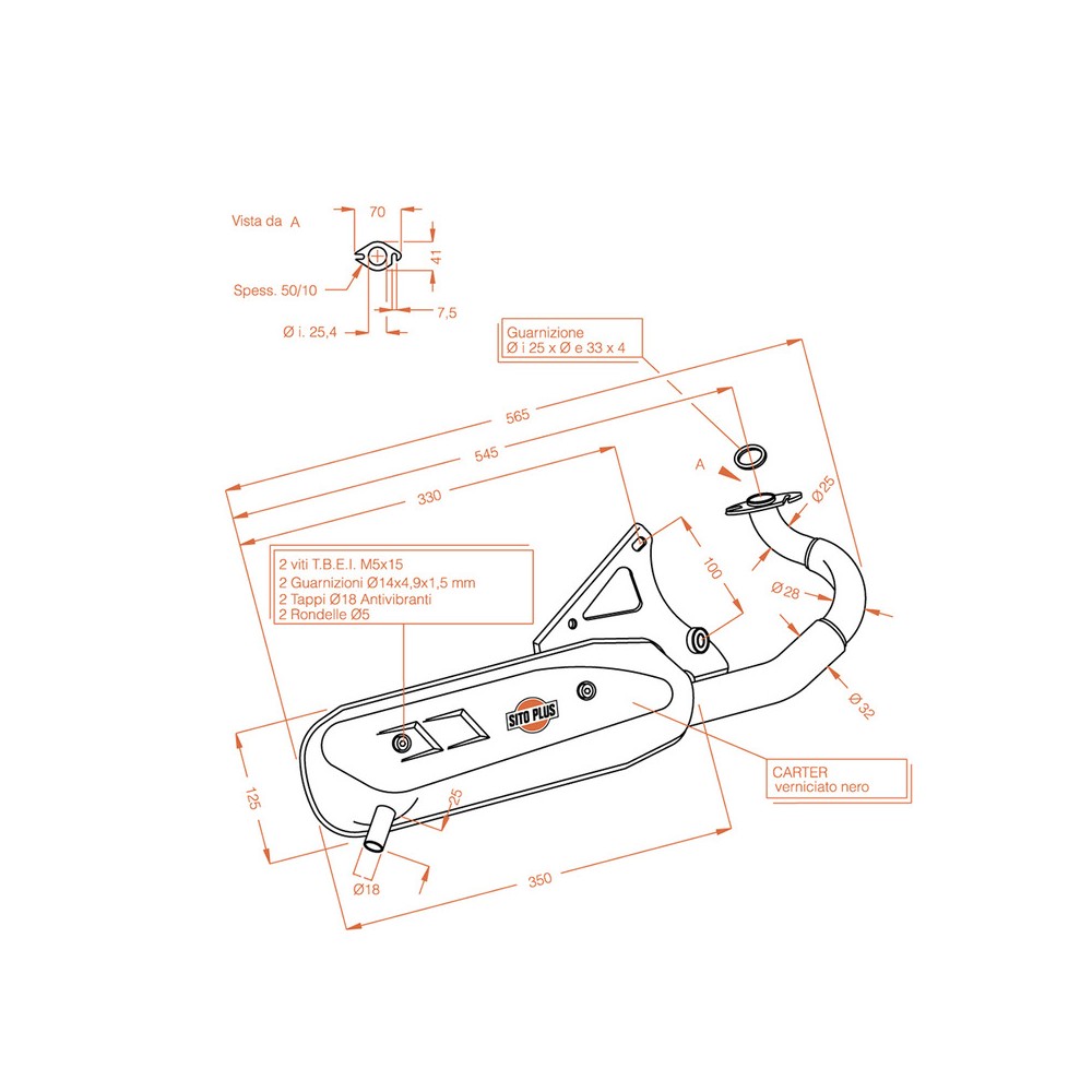 Exhaust Sitoplusmalaguti F10 50 92-99 for MALAGUTI F10 50 92-99 and other model Exhausts and Mufflers SITO