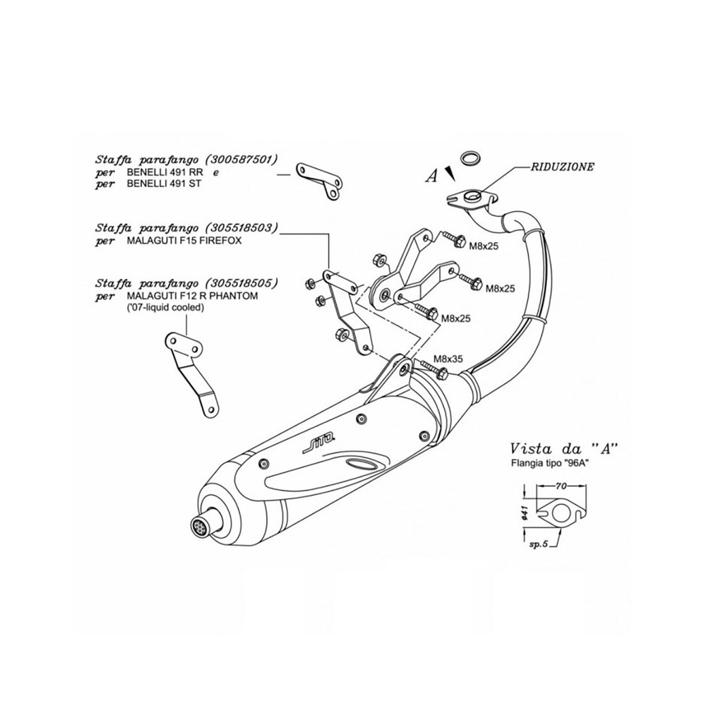 Exhaust Sitoyamaha Aereox 50 97-99 for YAMAHA Aerox 50 97-99 and other model Exhausts and Mufflers SITO