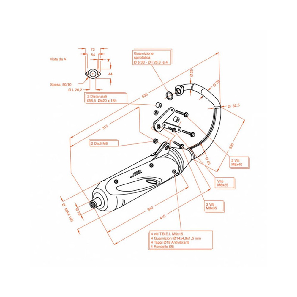 Exhaust Sitohonda X8R-S/X 50 98-02 for HONDA X8R-S/X 50 98-02 Exhausts and Mufflers SITO
