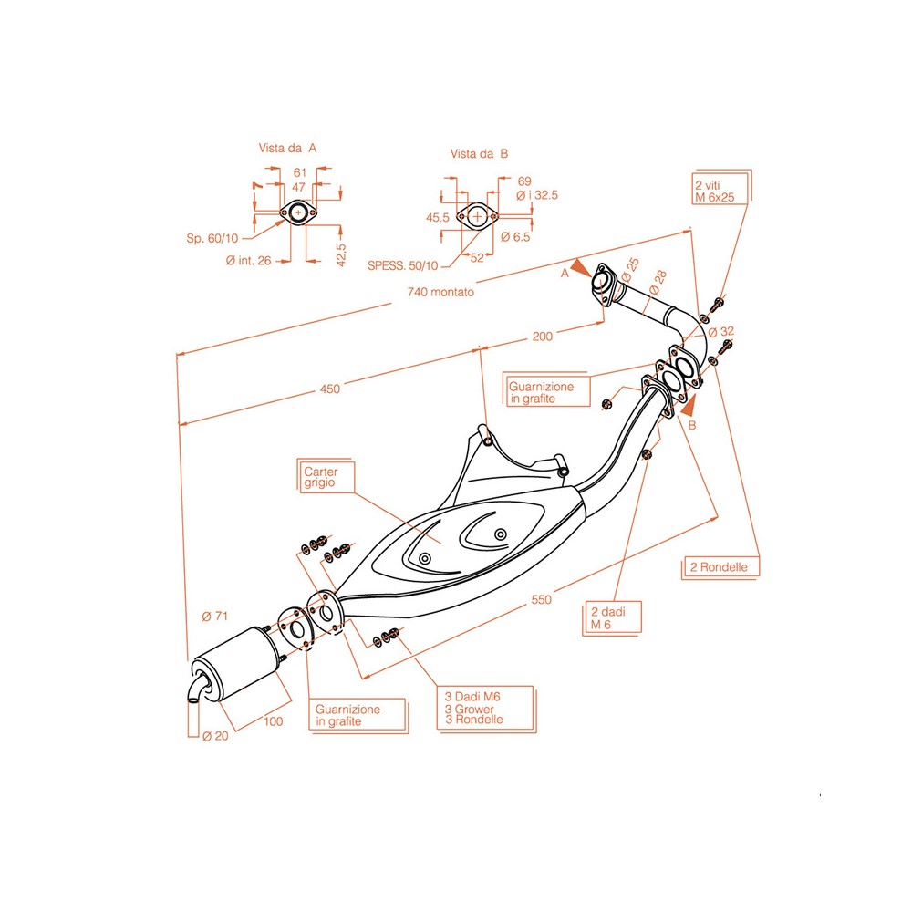 Exhaust Sitopluspiaggio Zip 50 Sp 96-04 for PIAGGIO Zip 50 SP 96-04 and other model Sitoplus SITO