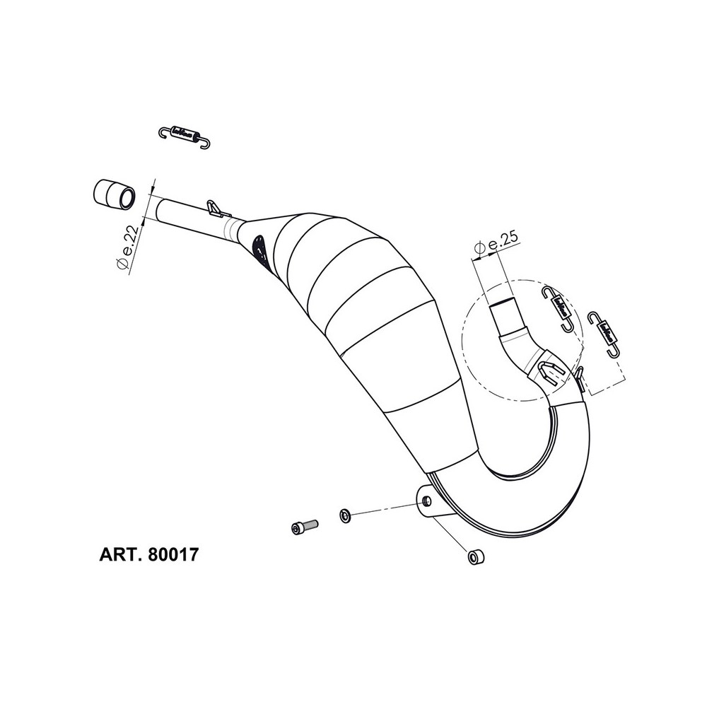 Exhaust Pipes X-Fight Riejumrt 50 21-23 for RIEJU MRT 50 21-23 Kit Collettori LEOVINCE