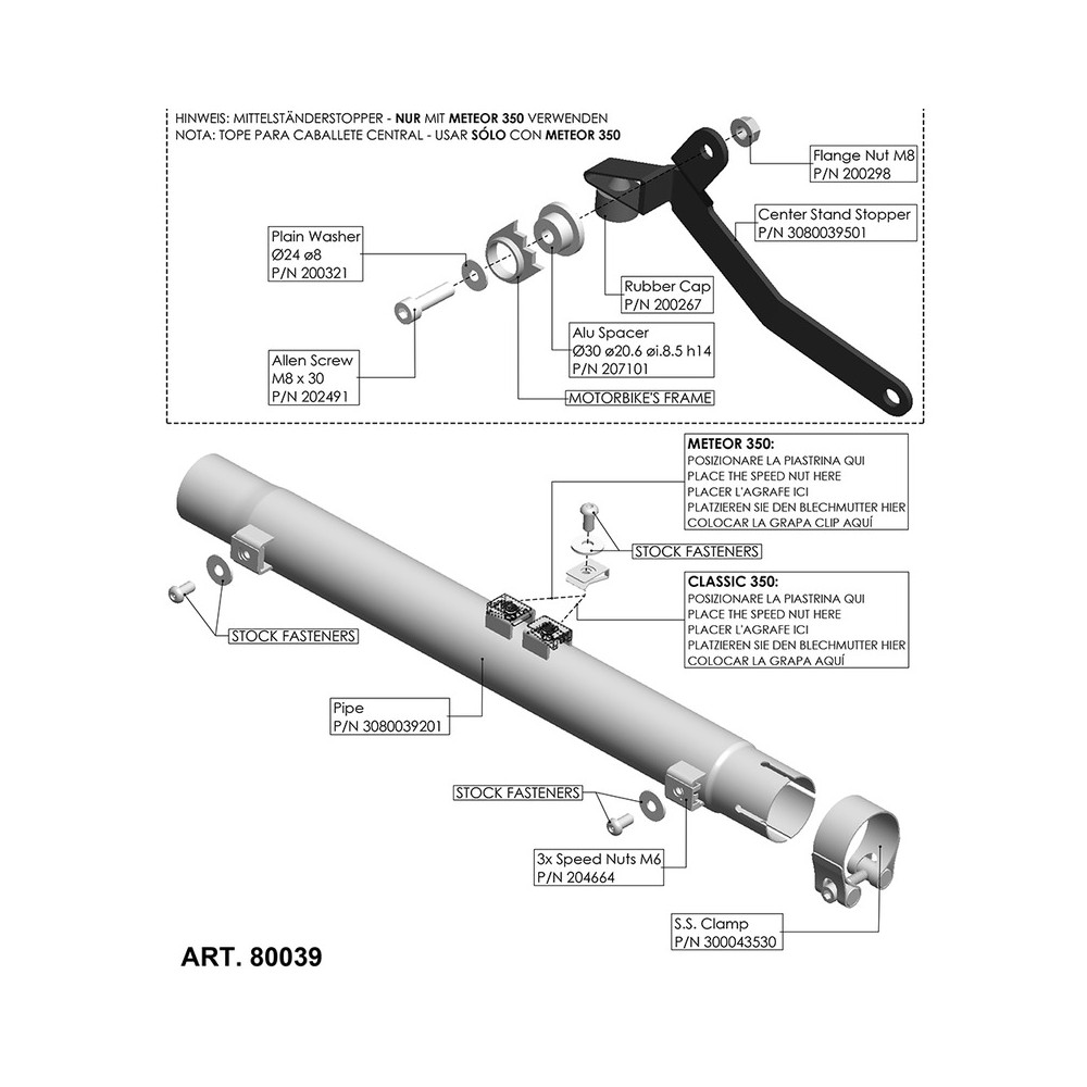 Eliminate Catalyst Royalenfield Meteor/Classic 350 21- for ROYAL ENFIELD Meteor/Classic 350 21- Raccordo Elimina Catalizzatore LEOVINCE
