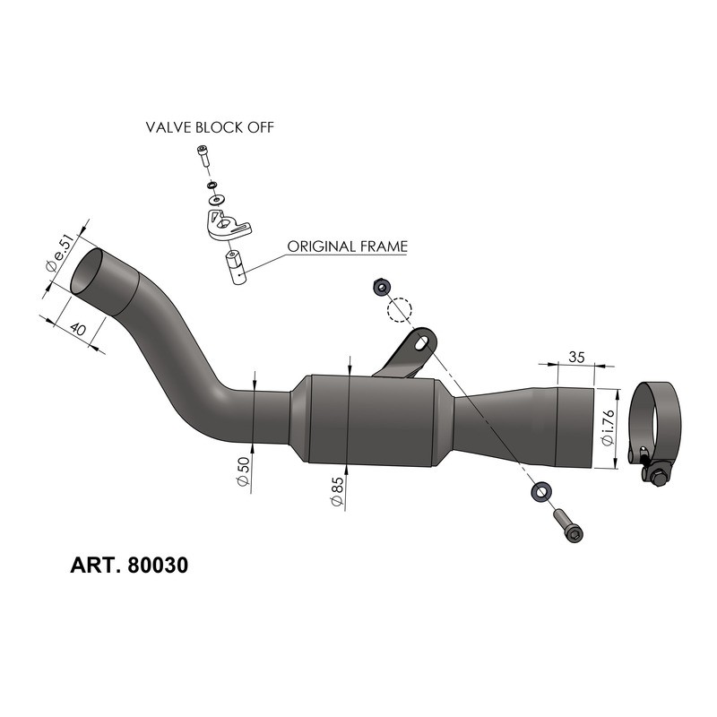 Eliminate Catalyst Kawasakikawasaki Zx-10R/Rr 21- for KAWASAKI ZX-10R/RR 21- Raccordo Elimina Catalizzatore LEOVINCE
