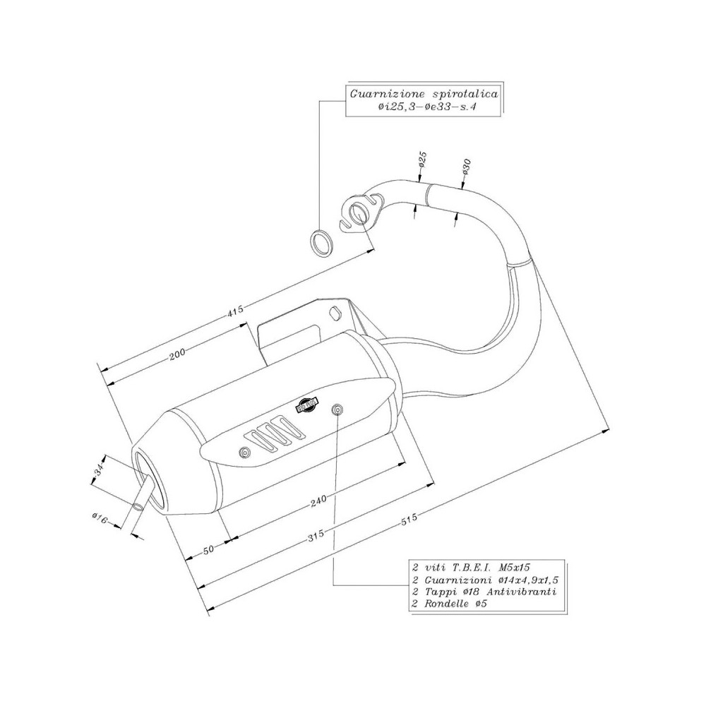 Marmitta Sitopluspeugeot Looxor 50 Ie 04-05 per PEUGEOT Looxor 50 IE 04-05 e altri modelli Sitoplus SITO