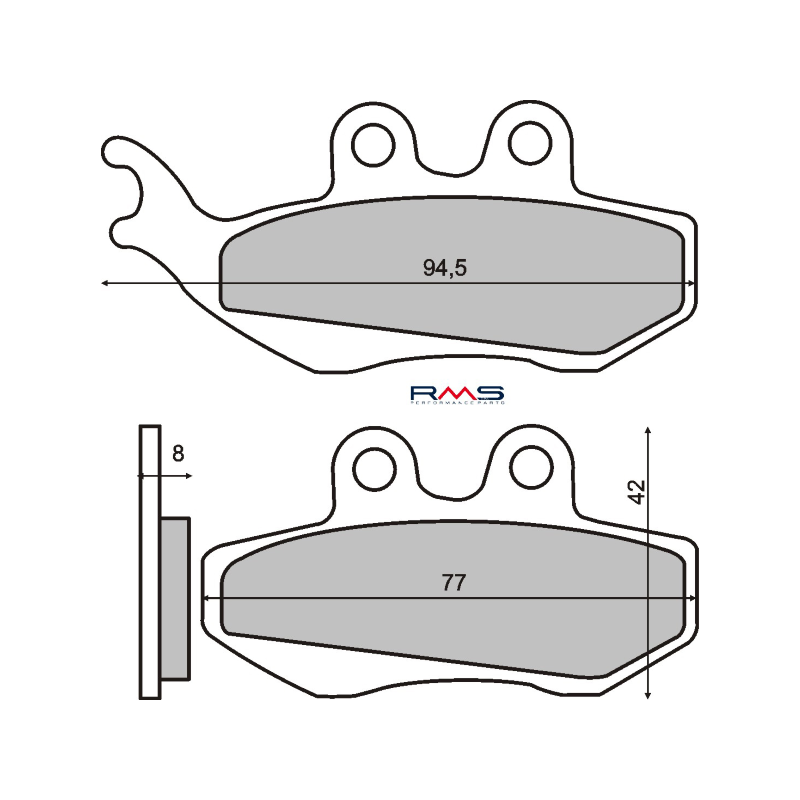  Organic Brake Pads Piaggio Hexagon Lx 125cc/Skipper St 125cc Brake Pads RMS
