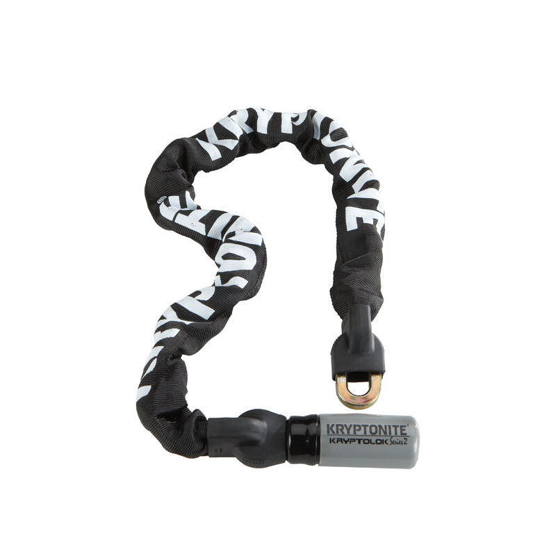 Integrated Chain Lock Kryptolok Series 2 - 95 Cm, Black Silver Locks and Chains Kryptonite