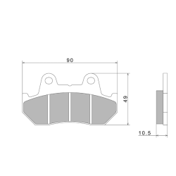 Nissin Brake Pads A0011 Premium Semi-Metallic - 2P-201NS Brake Pads Nissin