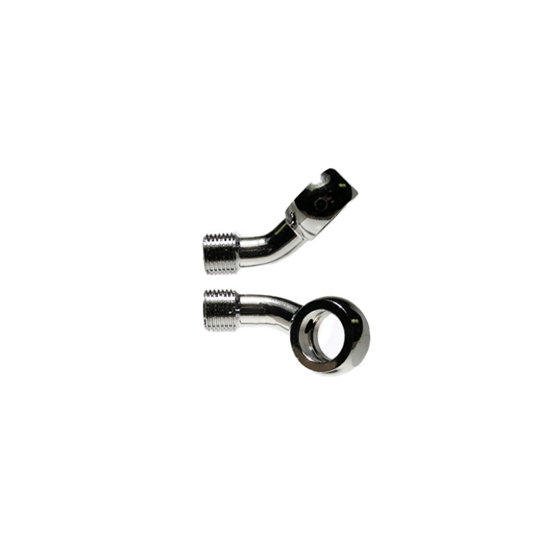 M10 Banjo 45° Su + 25° Sinistra, Cromato Kits für geflochtene Metallrohre Evok