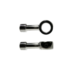 M10 Straight Banjo, Chrome Braided Hose Kits Evok