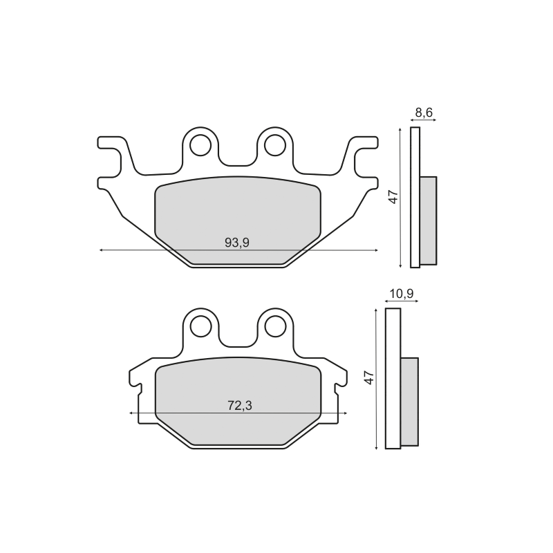 Pastiglie Freno Organiche Kymco Kxr 250cc Pastillas de freno RMS