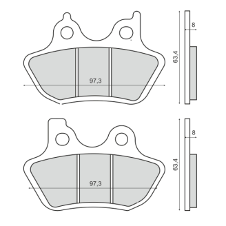 Sinter-Tech Brake Pads Harley Davidson Xl R Sportster Brake Pads RMS