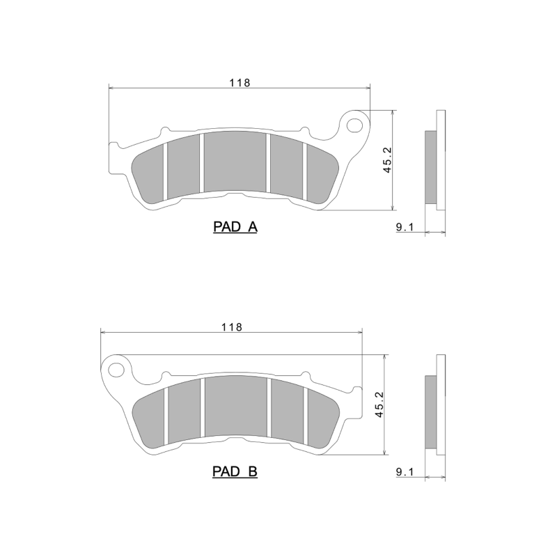Nissin Brake Pads A0900 Premium Semi-Metallic - 2P-308NS Brake Pads Nissin
