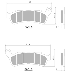 Nissin Brake Pads A0900 Premium Semi-Metallic - 2P-308NS Brake Pads Nissin