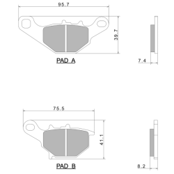Nissin Brake Pads A0680 Premium Semi-Metallic - 2P-279NS Brake Pads Nissin