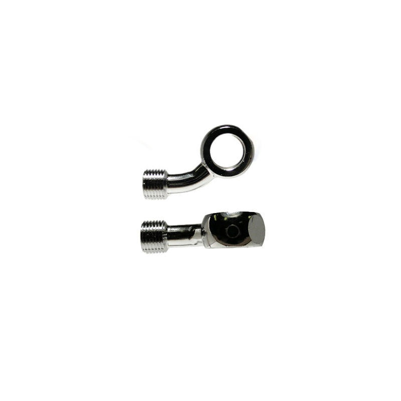 M10 Banjo 45° Side, Chrome Braided Hose Kits Evok
