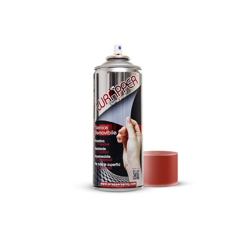 Bomboletta Vernice Rimovibile Wrapper Rosso Fuoco 400ml Varie officina Wrapperspray
