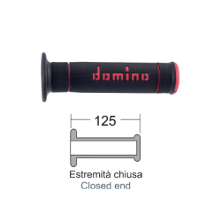 Manopole Domino Trial Nere/Rosse Manopole Domino