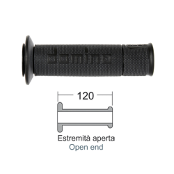 Manopole Domino Road-Racing Antracite/Nero Manopole Domino